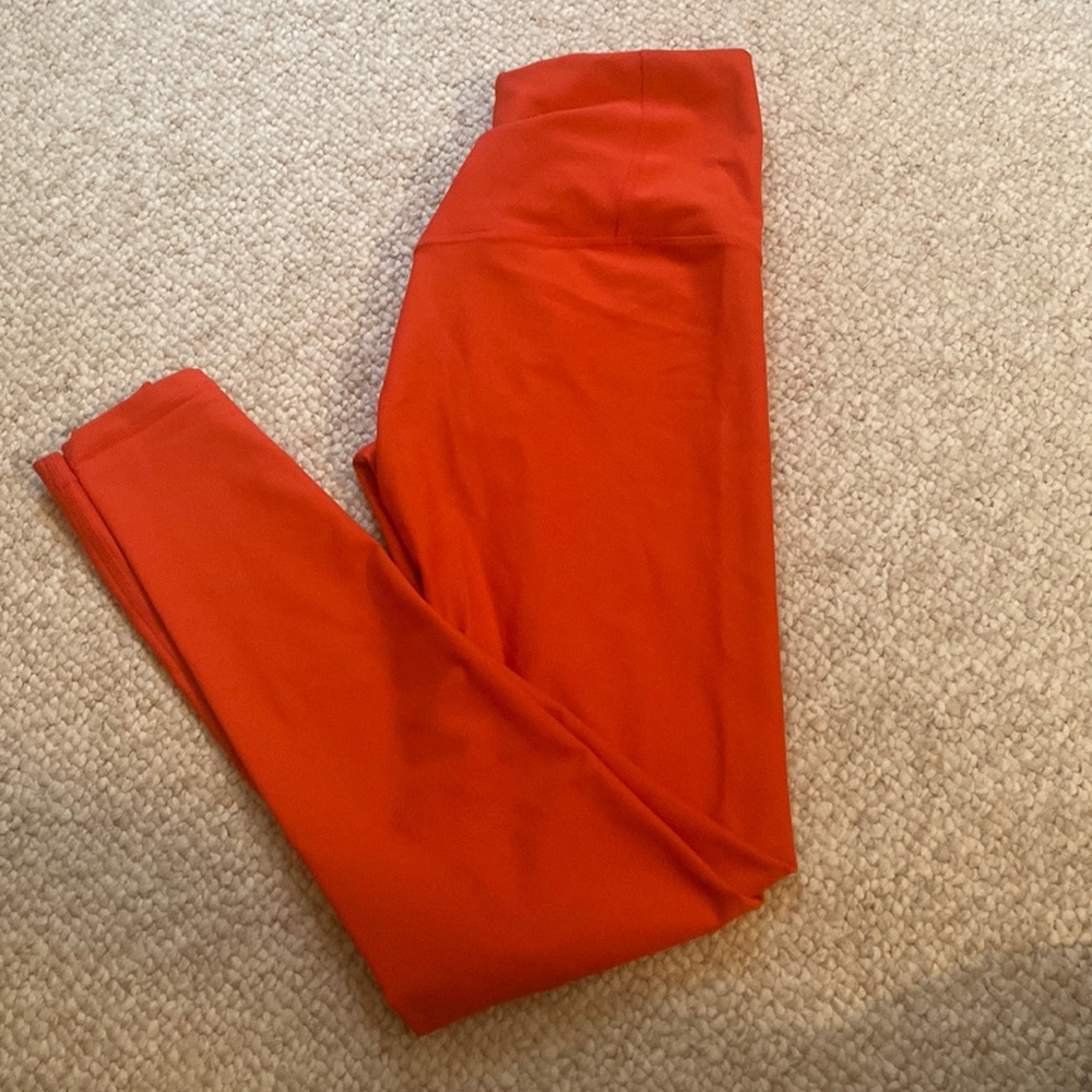 Old Navy powersoft athletic leggings size small bright orange red